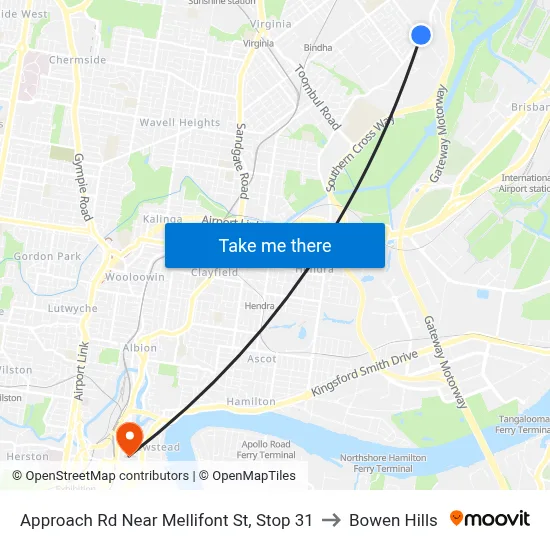 Approach Rd Near Mellifont St, Stop 31 to Bowen Hills map