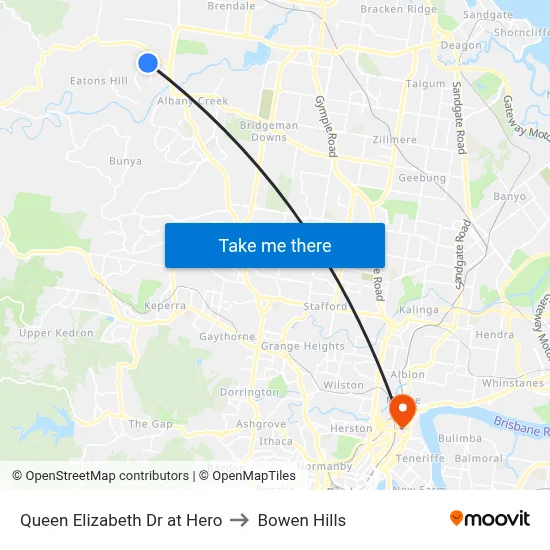 Queen Elizabeth Dr at Hero to Bowen Hills map