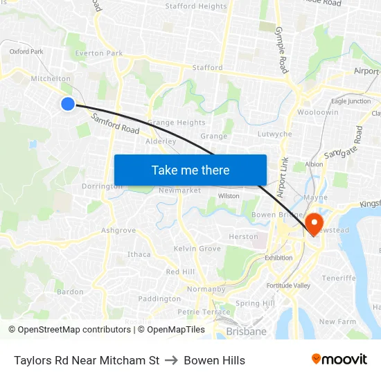 Taylors Rd Near Mitcham St to Bowen Hills map