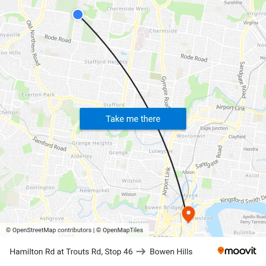 Hamilton Rd at Trouts Rd, Stop 46 to Bowen Hills map