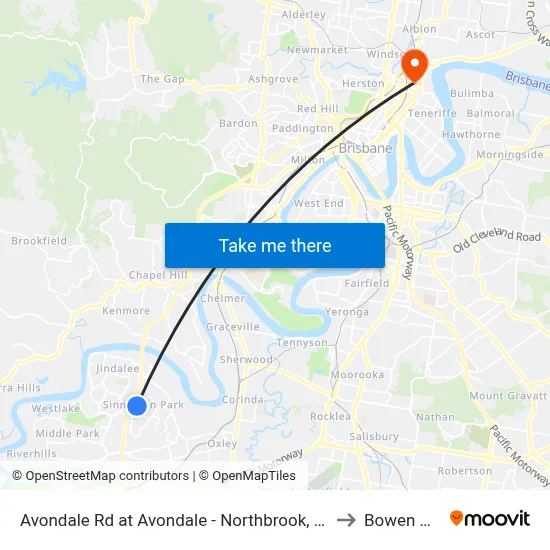 Avondale Rd at Avondale - Northbrook, Stop 60 to Bowen Hills map