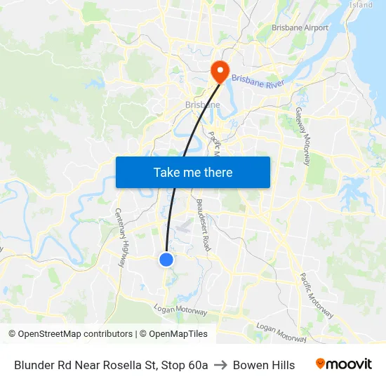 Blunder Rd Near Rosella St, Stop 60a to Bowen Hills map