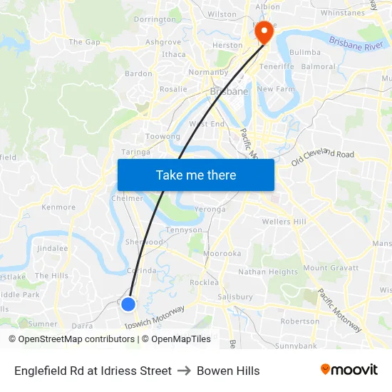Englefield Rd at Idriess Street to Bowen Hills map