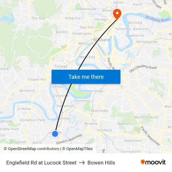 Englefield Rd at Lucock Street to Bowen Hills map