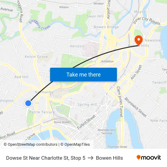 Dowse St Near Charlotte St, Stop 5 to Bowen Hills map