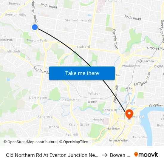 Old Northern Rd At Everton Junction Near Drake St to Bowen Hills map