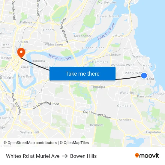 Whites Rd at Muriel Ave to Bowen Hills map