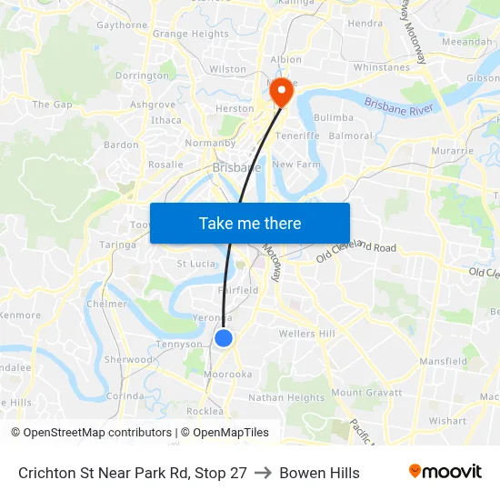 Crichton St Near Park Rd, Stop 27 to Bowen Hills map