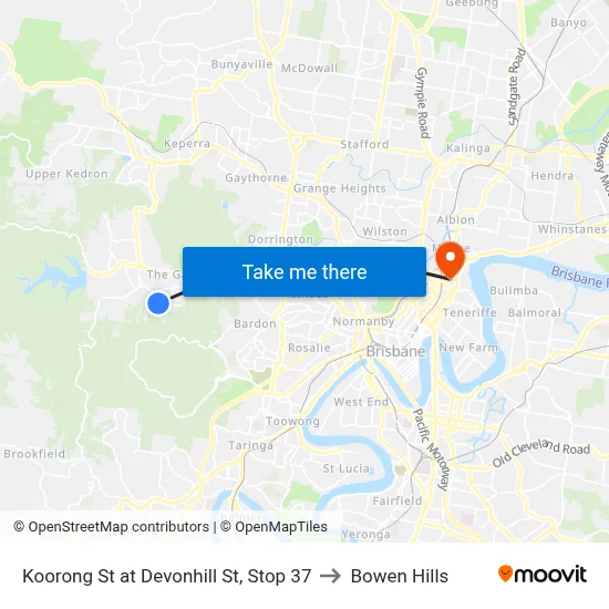 Koorong St at Devonhill St, Stop 37 to Bowen Hills map