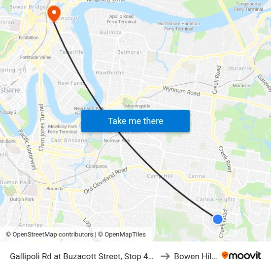Gallipoli Rd at Buzacott Street, Stop 48a to Bowen Hills map