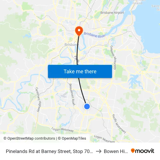 Pinelands Rd at Barney Street, Stop 70/71 to Bowen Hills map