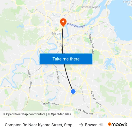 Compton Rd Near Kyabra Street, Stop 86 to Bowen Hills map