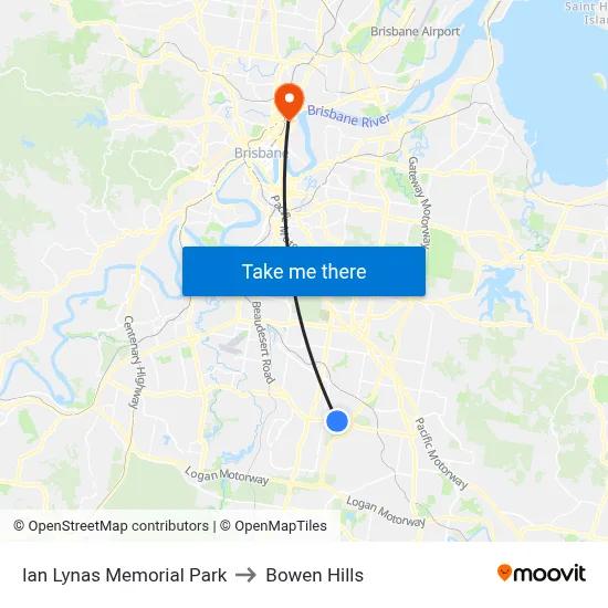 Ian Lynas Memorial Park to Bowen Hills map