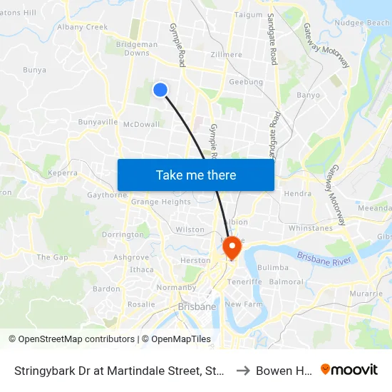 Stringybark Dr at Martindale Street, Stop 47 to Bowen Hills map