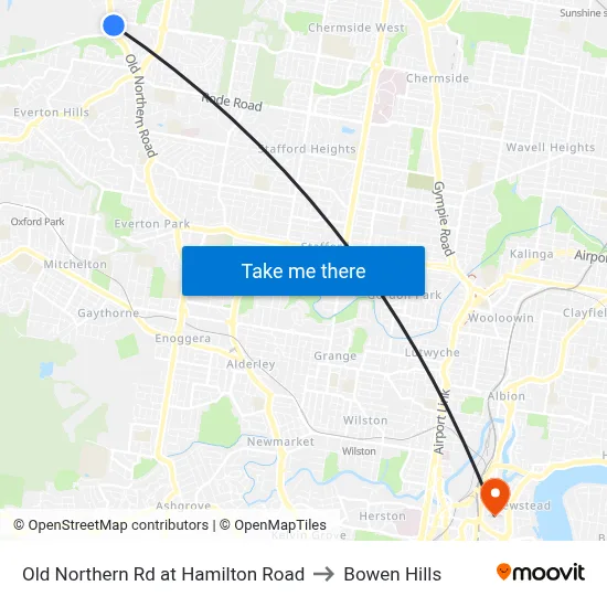 Old Northern Rd at Hamilton Road to Bowen Hills map