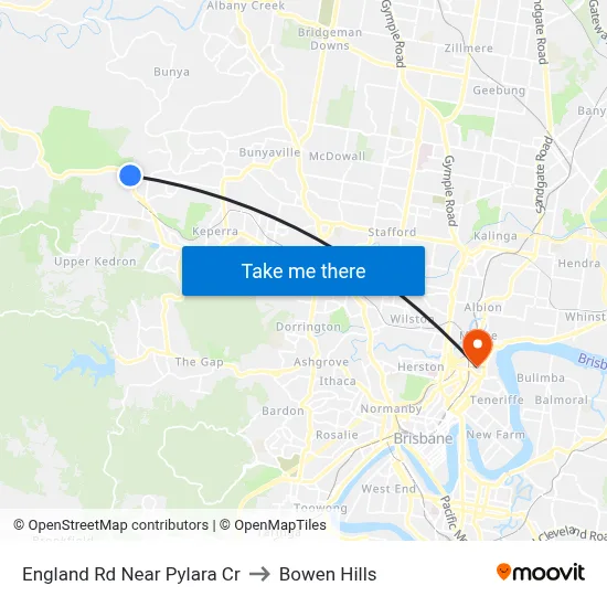 England Rd Near Pylara Cr to Bowen Hills map