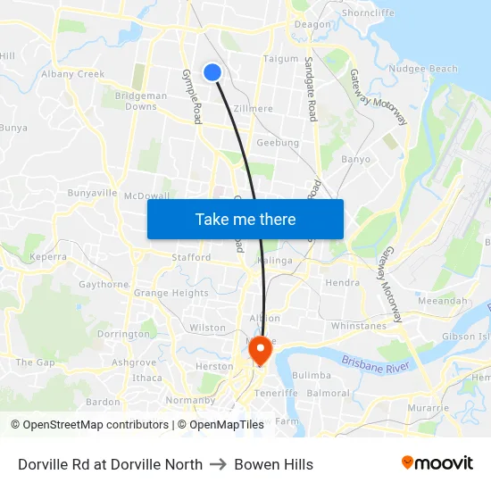 Dorville Rd at Dorville North to Bowen Hills map