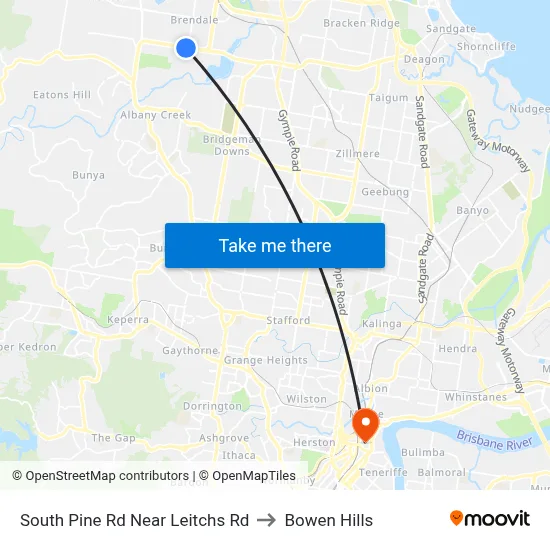 South Pine Rd Near Leitchs Rd to Bowen Hills map
