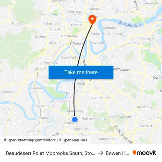 Beaudesert Rd at Moorooka South, Stop 38 to Bowen Hills map