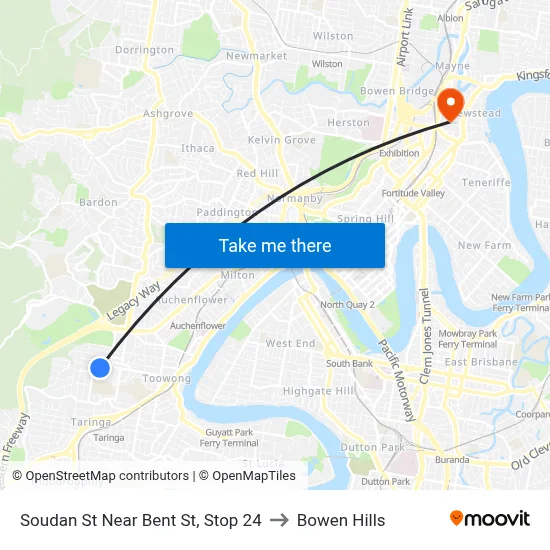 Soudan St Near Bent St, Stop 24 to Bowen Hills map