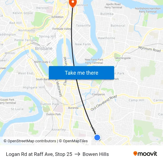 Logan Rd at Raff Ave, Stop 25 to Bowen Hills map