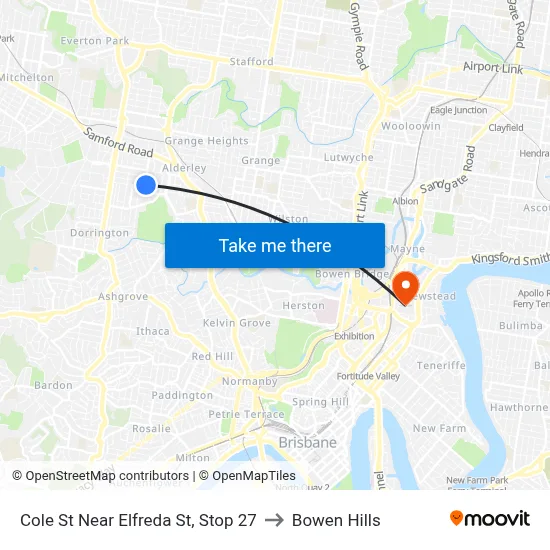 Cole St Near Elfreda St, Stop 27 to Bowen Hills map