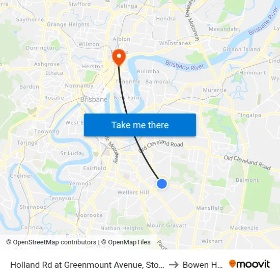 Holland Rd at Greenmount Avenue, Stop 45 to Bowen Hills map