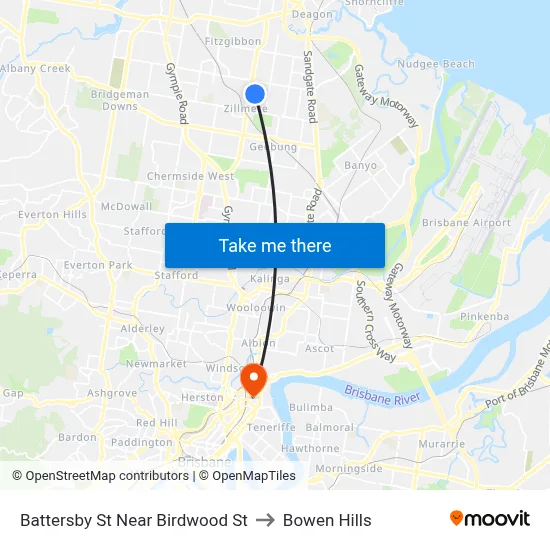 Battersby St Near Birdwood St to Bowen Hills map
