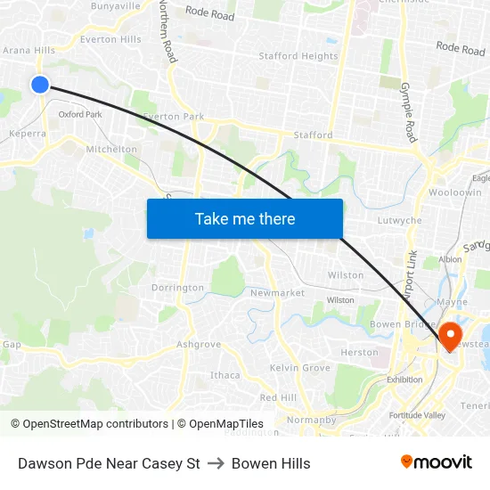 Dawson Pde Near Casey St to Bowen Hills map
