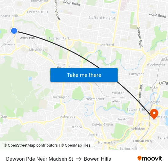 Dawson Pde Near Madsen St to Bowen Hills map
