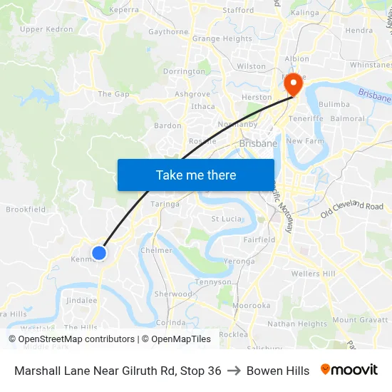 Marshall Lane Near Gilruth Rd, Stop 36 to Bowen Hills map