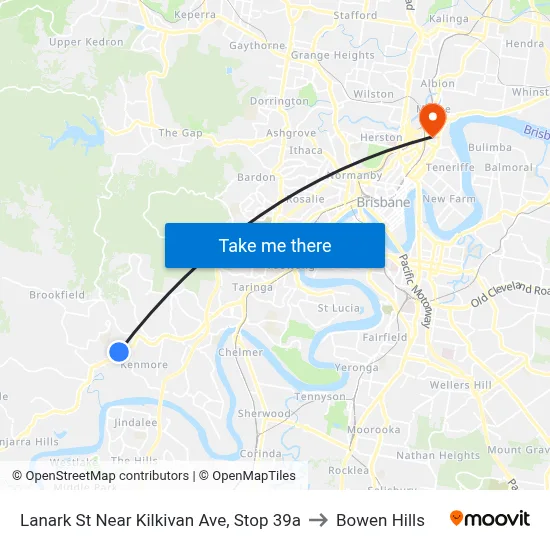 Lanark St Near Kilkivan Ave, Stop 39a to Bowen Hills map