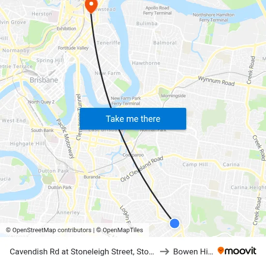 Cavendish Rd at Stoneleigh Street, Stop 38 to Bowen Hills map