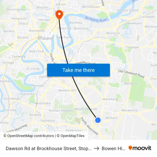 Dawson Rd at Brockhouse Street, Stop 77 to Bowen Hills map