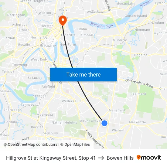 Hillgrove St at Kingsway Street, Stop 41 to Bowen Hills map