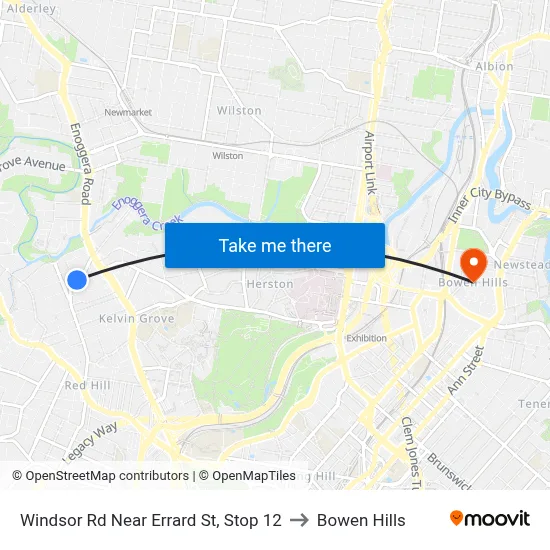 Windsor Rd Near Errard St, Stop 12 to Bowen Hills map