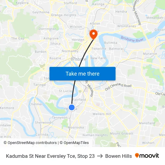 Kadumba St Near Eversley Tce, Stop 23 to Bowen Hills map