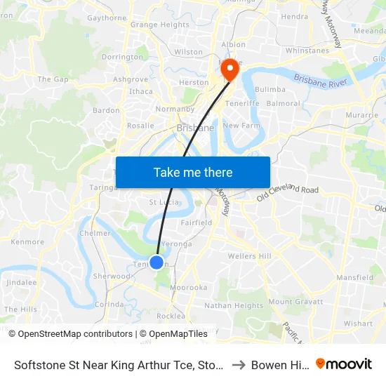 Softstone St Near King Arthur Tce, Stop 38 to Bowen Hills map