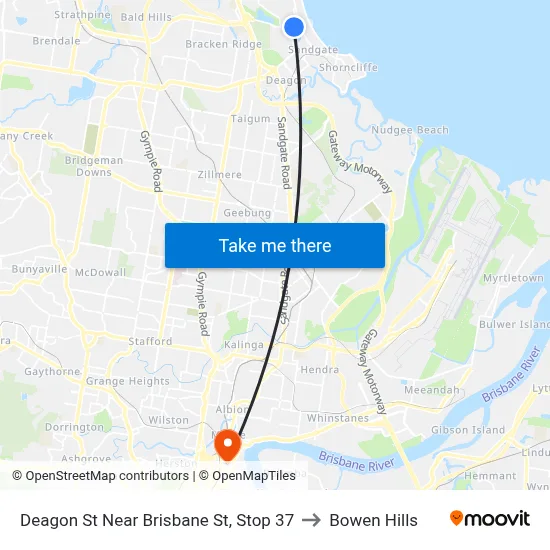 Deagon St Near Brisbane St, Stop 37 to Bowen Hills map