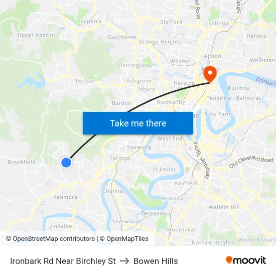 Ironbark Rd Near Birchley St to Bowen Hills map
