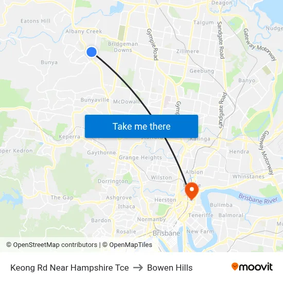 Keong Rd Near Hampshire Tce to Bowen Hills map