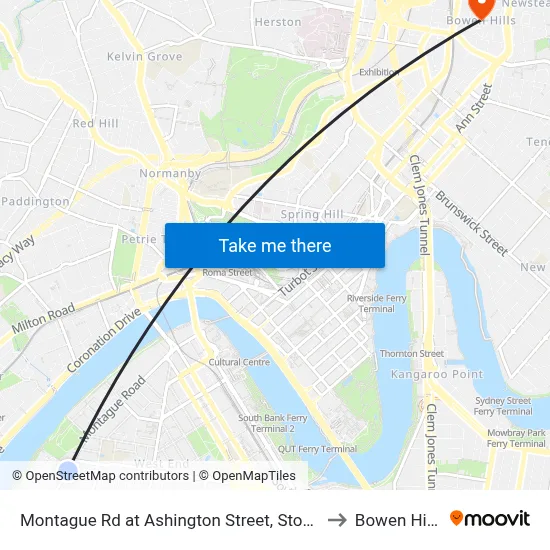 Montague Rd at Ashington Street, Stop 9 to Bowen Hills map