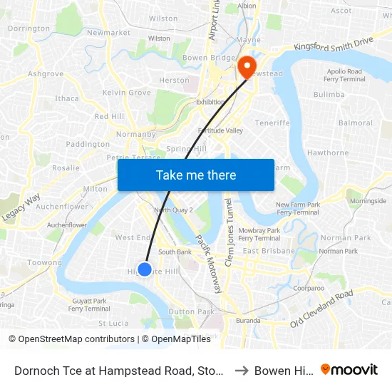 Dornoch Tce at Hampstead Road, Stop 21 to Bowen Hills map