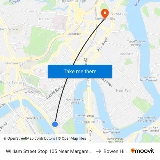 William Street Stop 105 Near Margaret St to Bowen Hills map