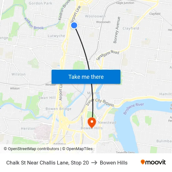 Chalk St Near Challis Lane, Stop 20 to Bowen Hills map