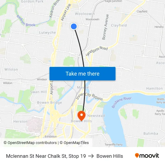 Mclennan St Near Chalk St, Stop 19 to Bowen Hills map