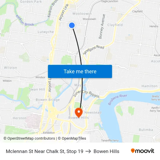 Mclennan St Near Chalk St, Stop 19 to Bowen Hills map