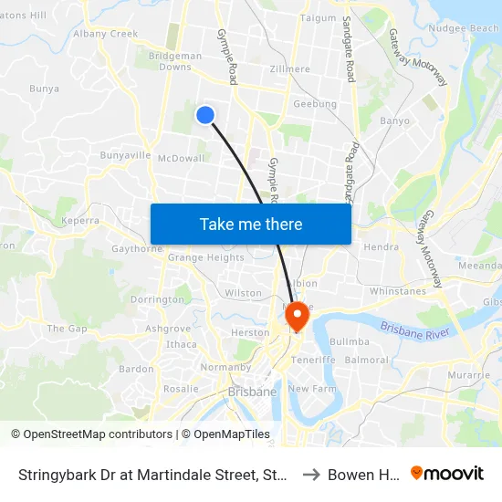 Stringybark Dr at Martindale Street, Stop 47 to Bowen Hills map