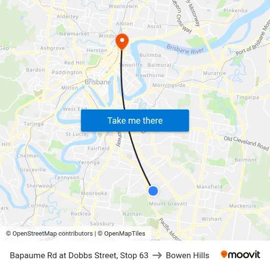 Bapaume Rd at Dobbs Street, Stop 63 to Bowen Hills map