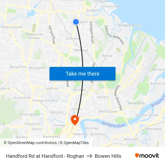 Handford Rd at Handford - Roghan to Bowen Hills map